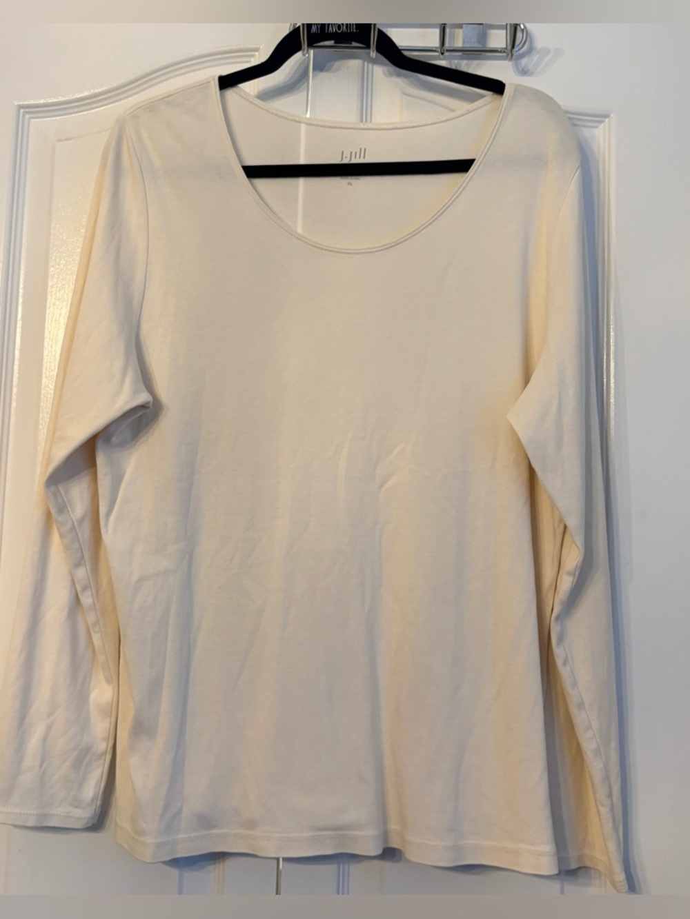 J. Jill Womens Tee, long sleeve, ivory, xl